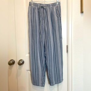 American Eagle Blue Striped Drawstring Pants